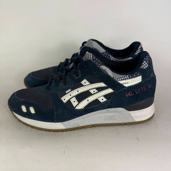 Asics Gel-Lyte III Athletic Shoes Womens 7 Navy Blue Low Top Running Sneakers - Picture 5 of 10